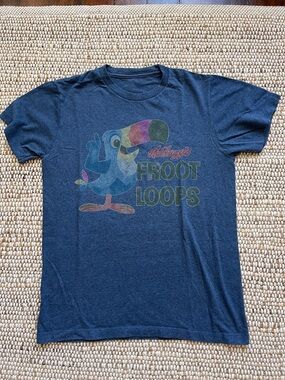 Kellogg's Froot Loops Toucan Logo Navy Graphic Tee